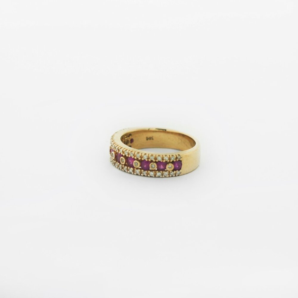 Effy 14k Gold Ruby Diamond Ring - image 3